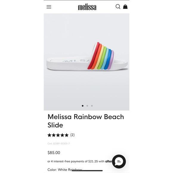 MLSA Melissa Rainbow Stripes Beach Slides NEW! US 8, EUR 39 - Picture 2 of 9